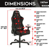 TS-F44 Fabric Ergonomic High Back Racer Style PC Gaming Chair, Black