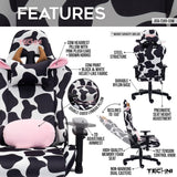 TS85 COW Print LUXX Series Gaming Chair