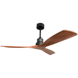 TT 52in Outdoor Farmhouse Ceiling Fan with Remote Carved Wood Fan Blade Reversible Motor - Walnut and Matte Black