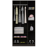 TUHOME Austral 3 Door Armoire with Drawers, Shelves, and Hanging Rod - N/A