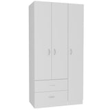 TUHOME Austral 3 Door Armoire with Drawers, Shelves, and Hanging Rod - N/A