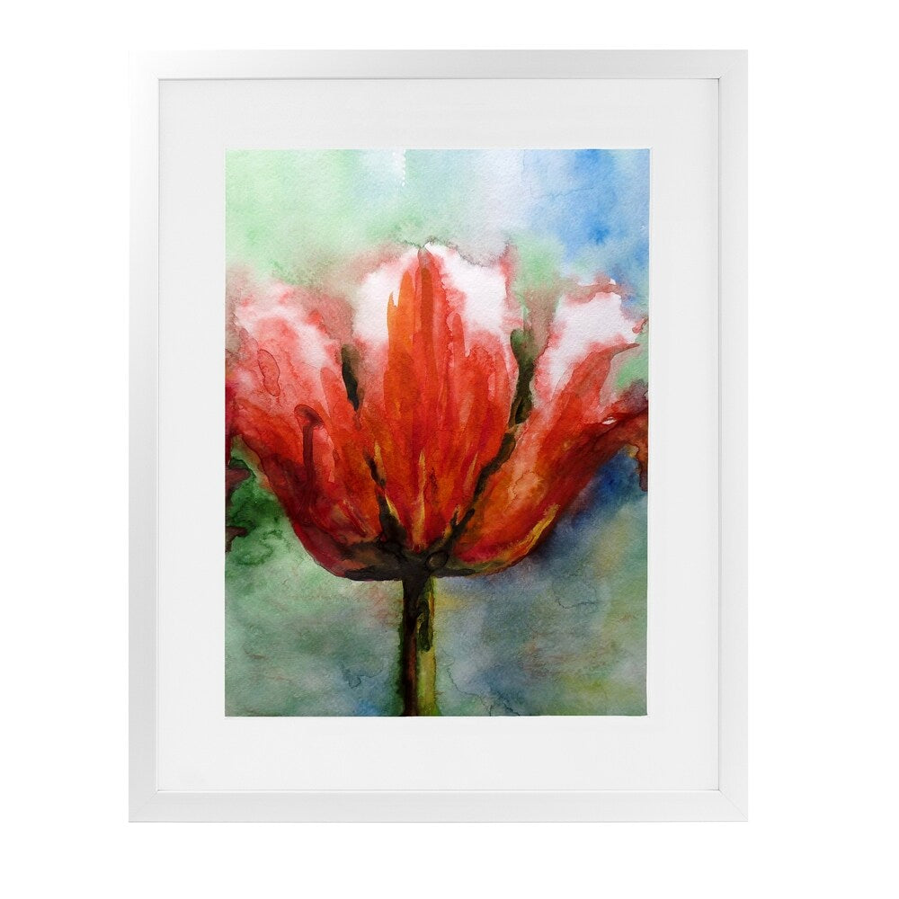 TULIP White Framed Giclee Print By Kavka Designs