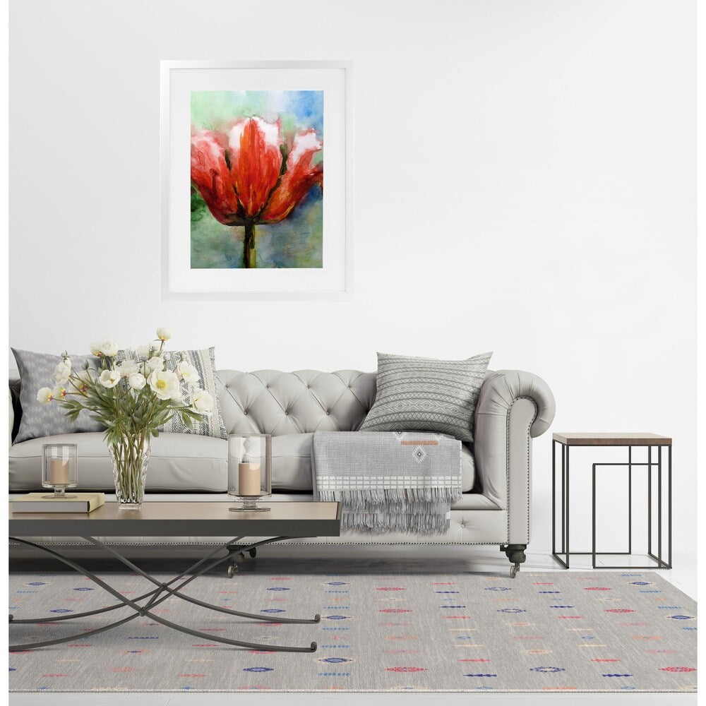 TULIP White Framed Giclee Print By Kavka Designs