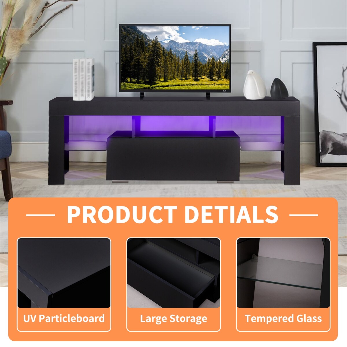 TV Media Console Entertainment Center with Drawer
