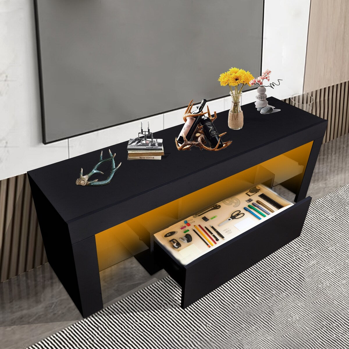 TV Media Console Entertainment Center with Drawer