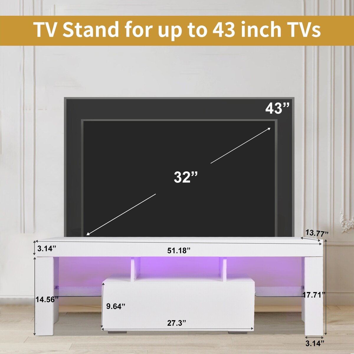 TV Media Console Entertainment Center with Drawer