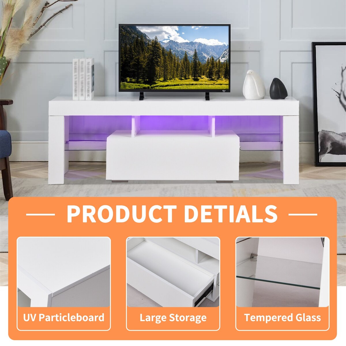 TV Media Console Entertainment Center with Drawer