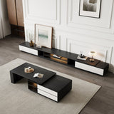 TV Stand and Coffee Table Set of 2, TV Stand for TVs Up to 78'', Rectangle Coffee Table for Living Room - 78.74'' to 98.42''