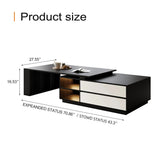 TV Stand and Coffee Table Set of 2, TV Stand for TVs Up to 78'', Rectangle Coffee Table for Living Room - 78.74'' to 98.42''
