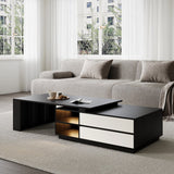 TV Stand and Coffee Table Set of 2, TV Stand for TVs Up to 78'', Rectangle Coffee Table for Living Room - 78.74'' to 98.42''