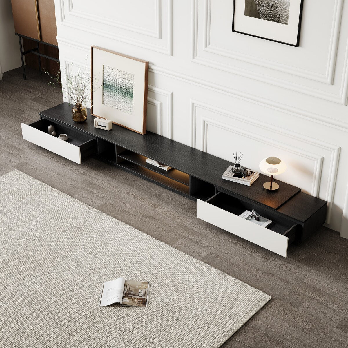 TV Stand and Coffee Table Set of 2, TV Stand for TVs Up to 78'', Rectangle Coffee Table for Living Room - 78.74'' to 98.42''