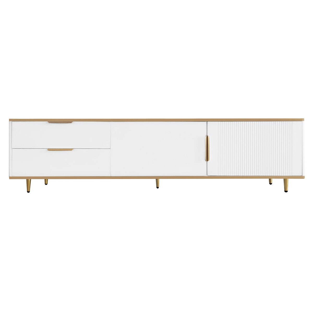 TV Stand for 65+ Inch, Entertainment Center TV Media Console Table,with 2 Drawers and 2 Cabinets, TV Console Cabinet Furniture