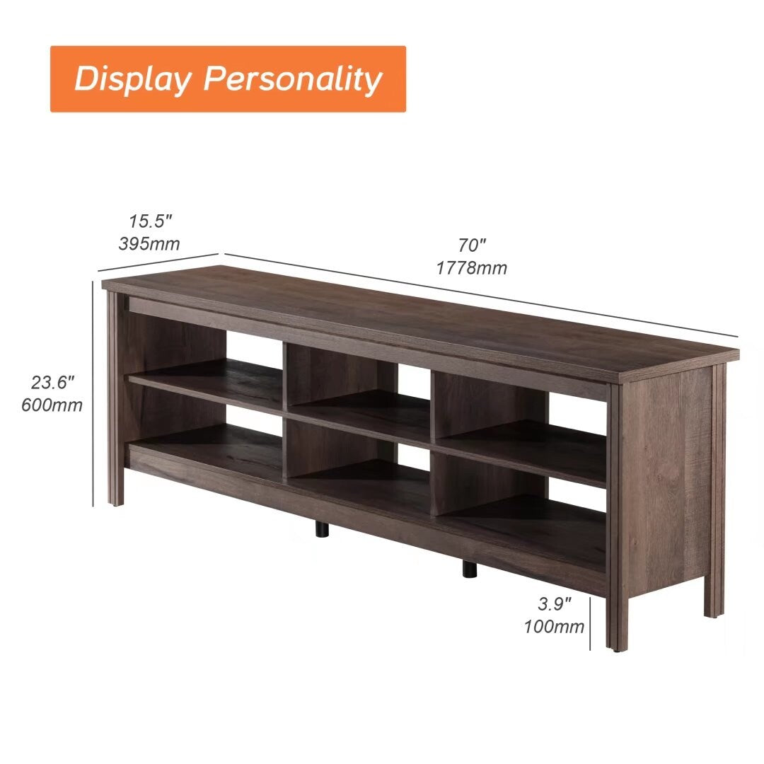 TV Stand for 75 Inch TV, Wood Entertainment Center with Storage, 70"