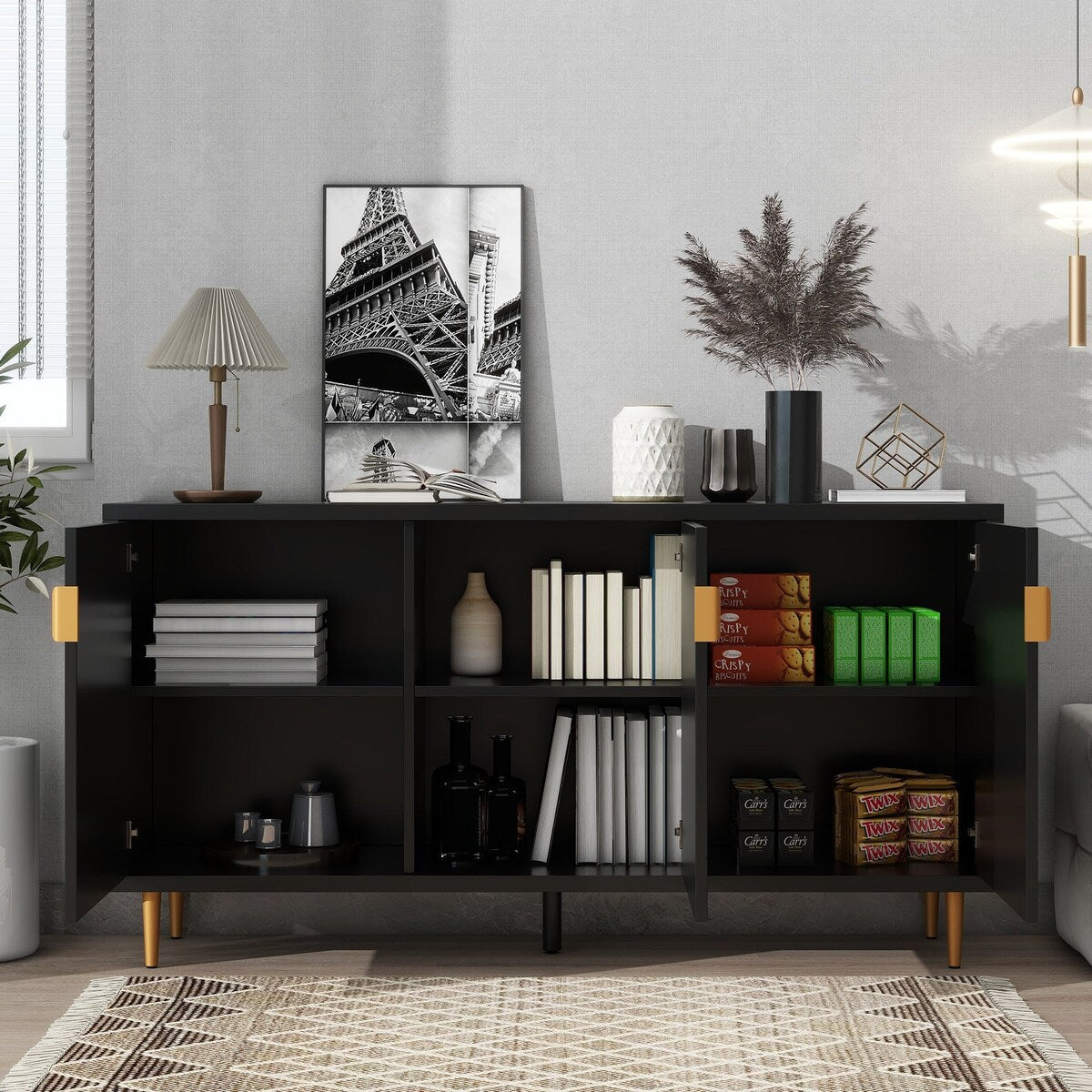 TV Stand for TV up to 70 inch with Adjustable Shelves