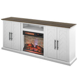 TV Stand for TVs up to 80" with Electric Fireplace and USB Charging Ports