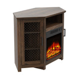 44.8" TV Stand Console with 18" Electric Fireplace and Shelves - N/A