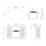44.8" TV Stand Console with 18" Electric Fireplace and Shelves - N/A