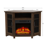 44.8" TV Stand Console with 18" Electric Fireplace and Shelves - N/A