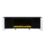 TV Stand with 34.2" Non-heating Electric Fireplace, Entertainment Center with Cabinets, Media Console for TVs up to 78"