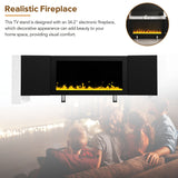 TV Stand with 34.2" Non-heating Electric Fireplace, Entertainment Center with Cabinets, Media Console for TVs up to 78"
