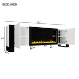 TV Stand with 34.2" Non-heating Electric Fireplace, Entertainment Center with Cabinets, Media Console for TVs up to 78"