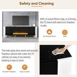TV Stand with 34.2" Non-heating Electric Fireplace, Entertainment Center with Cabinets, Media Console for TVs up to 78"