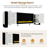 TV Stand with 34.2" Non-heating Electric Fireplace, Entertainment Center with Cabinets, Media Console for TVs up to 78"