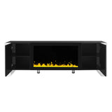 TV Stand with 34.2" Non-heating Electric Fireplace, Entertainment Center with Cabinets, Media Console for TVs up to 78"