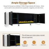 TV Stand with 34.2" Non-heating Electric Fireplace, Entertainment Center with Cabinets, Media Console for TVs up to 78"