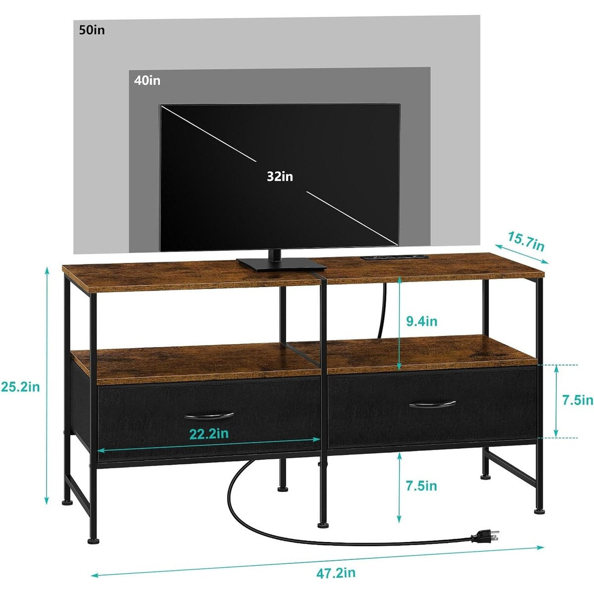 TV Stand with Charge Station