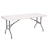 Table - 6'X30" Rhinolite Plastic Banquet - White Granite - N/A