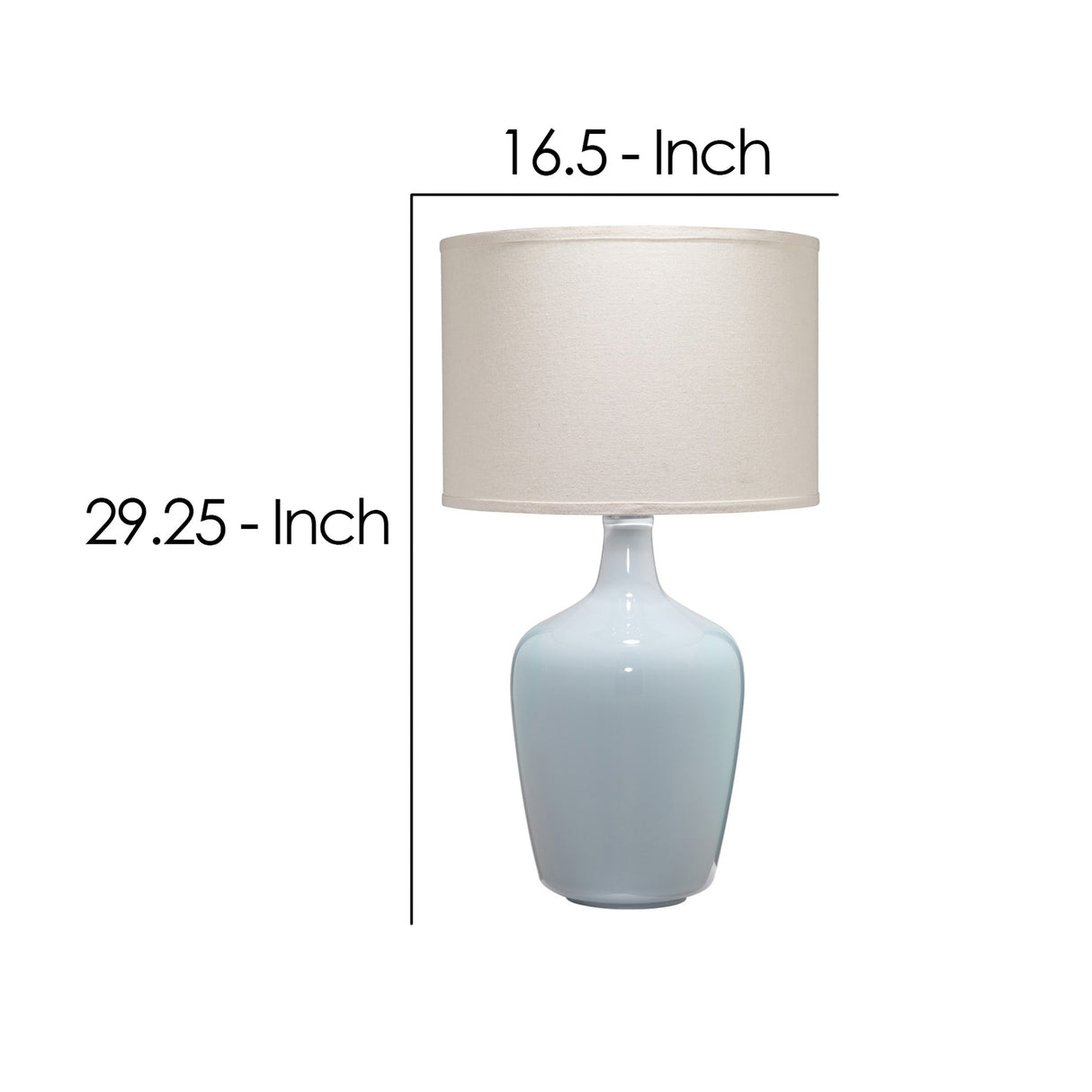 Table Lamp with Bellied Shape Ceramic Base, Gray