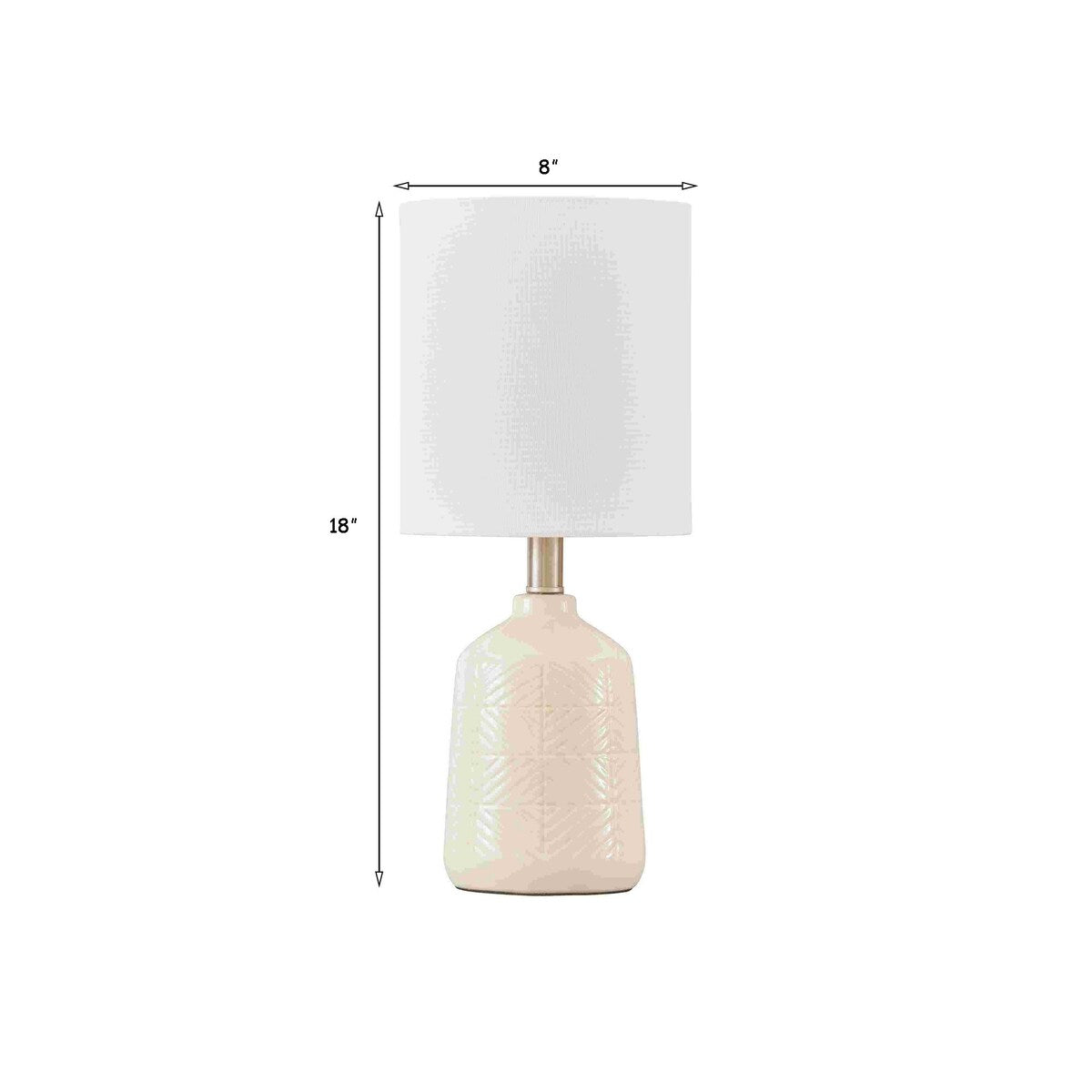 Table Lamp with Ceramic Bottle Shape Base, White