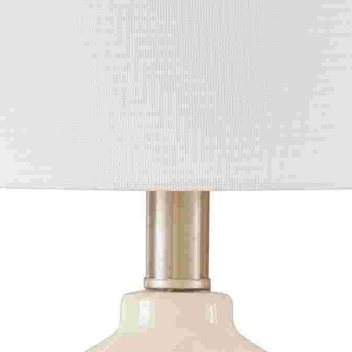 Table Lamp with Ceramic Bottle Shape Base, White