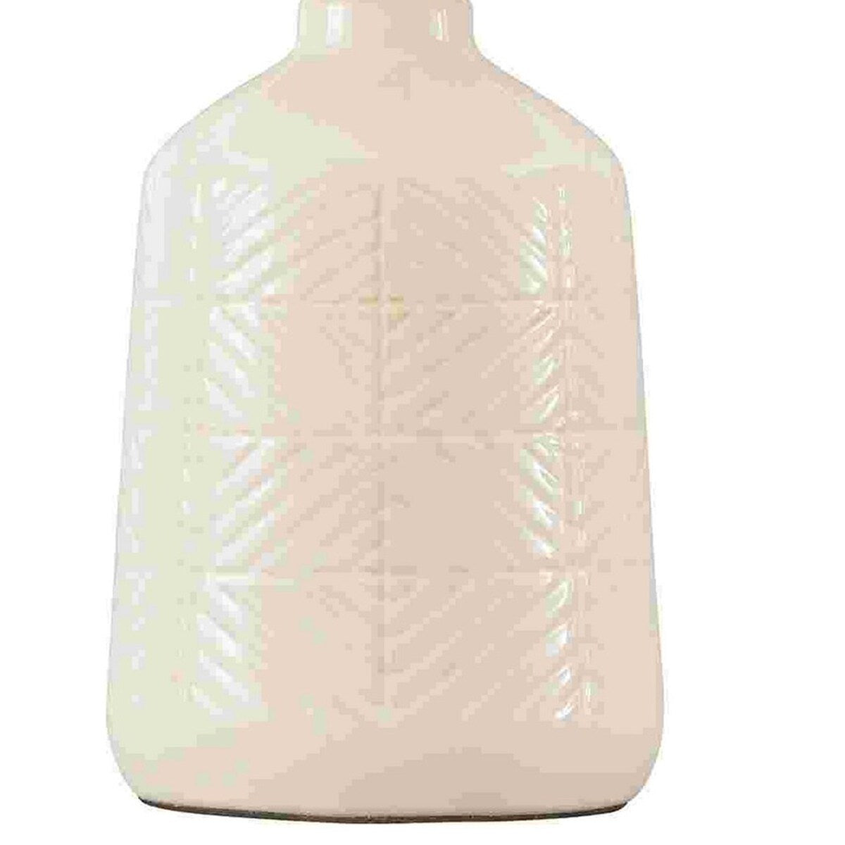 Table Lamp with Ceramic Bottle Shape Base, White