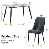 Table and chair set. Black sintered stone tabletop with black metal legs