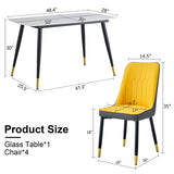Table and chair set. Black sintered stone tabletop with black metal legs