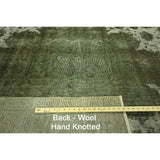 Tabriz Collection Jungle Green Overdyed Hand-knotted Wool Area Rug (10' x 14')