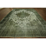 Tabriz Collection Jungle Green Overdyed Hand-knotted Wool Area Rug (10' x 14')