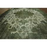 Tabriz Collection Jungle Green Overdyed Hand-knotted Wool Area Rug (10' x 14')