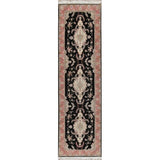 Tabriz Floral Hand Made Wool & Silk Persian Rug - 10'5" x 2'11" Runner