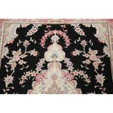 Tabriz Floral Hand Made Wool & Silk Persian Rug - 10'5" x 2'11" Runner