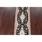 Tabriz Floral Hand Made Wool & Silk Persian Rug - 10'5" x 2'11" Runner