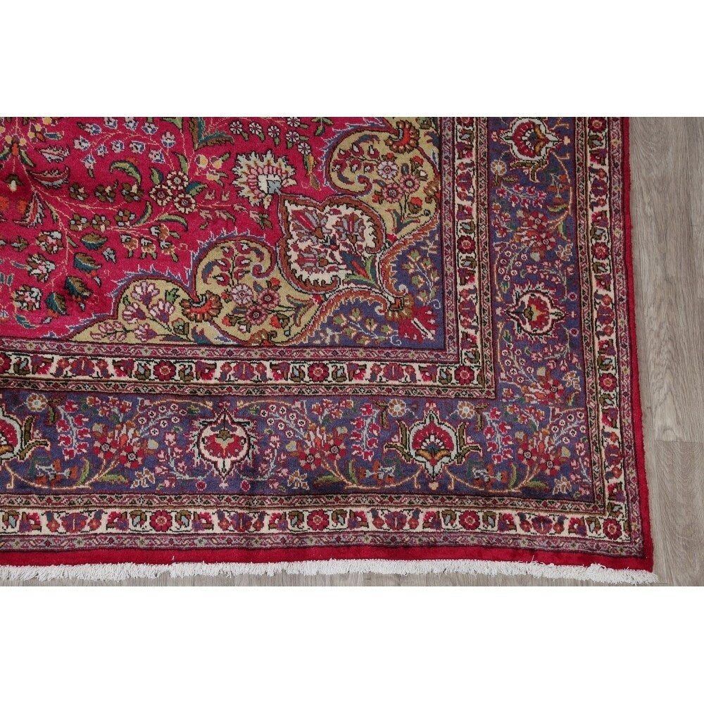Tabriz Floral Medallion Handmade Wool Persian Oriental Area Rug - 12'11" x 9'8"