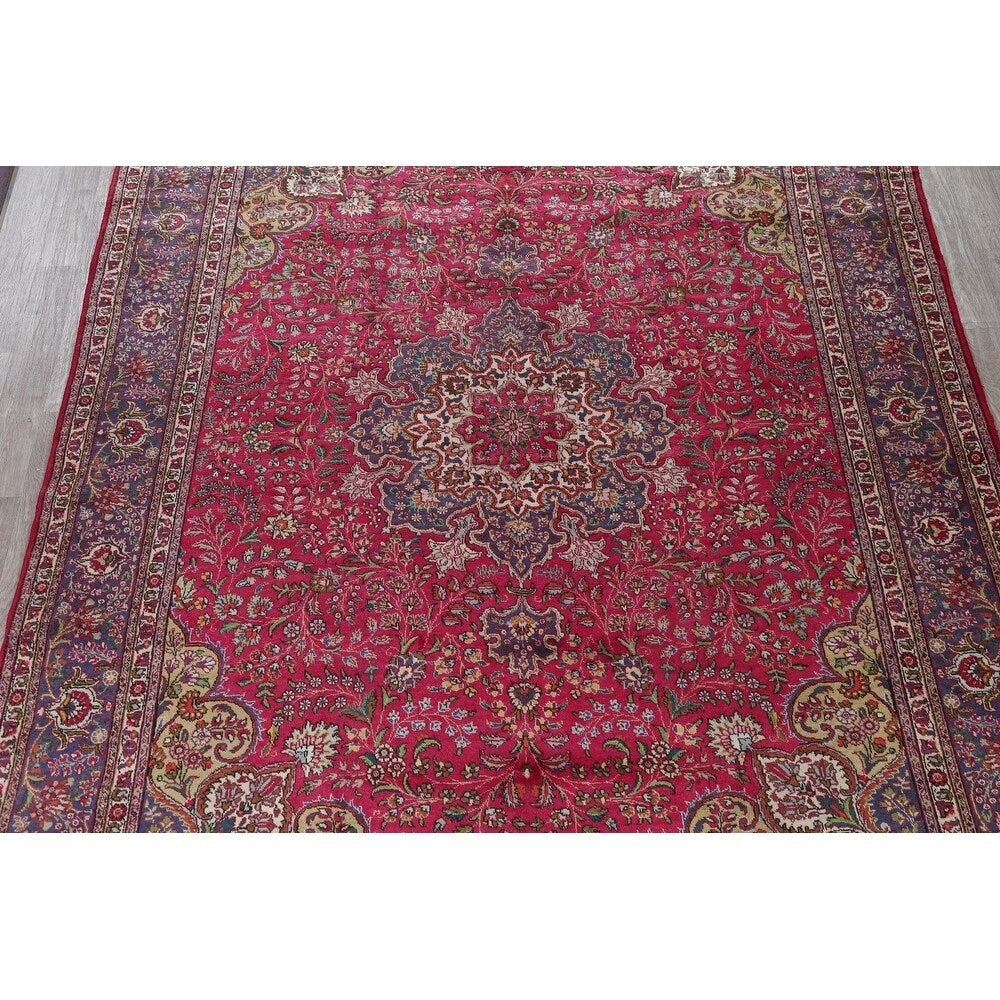 Tabriz Floral Medallion Handmade Wool Persian Oriental Area Rug - 12'11" x 9'8"