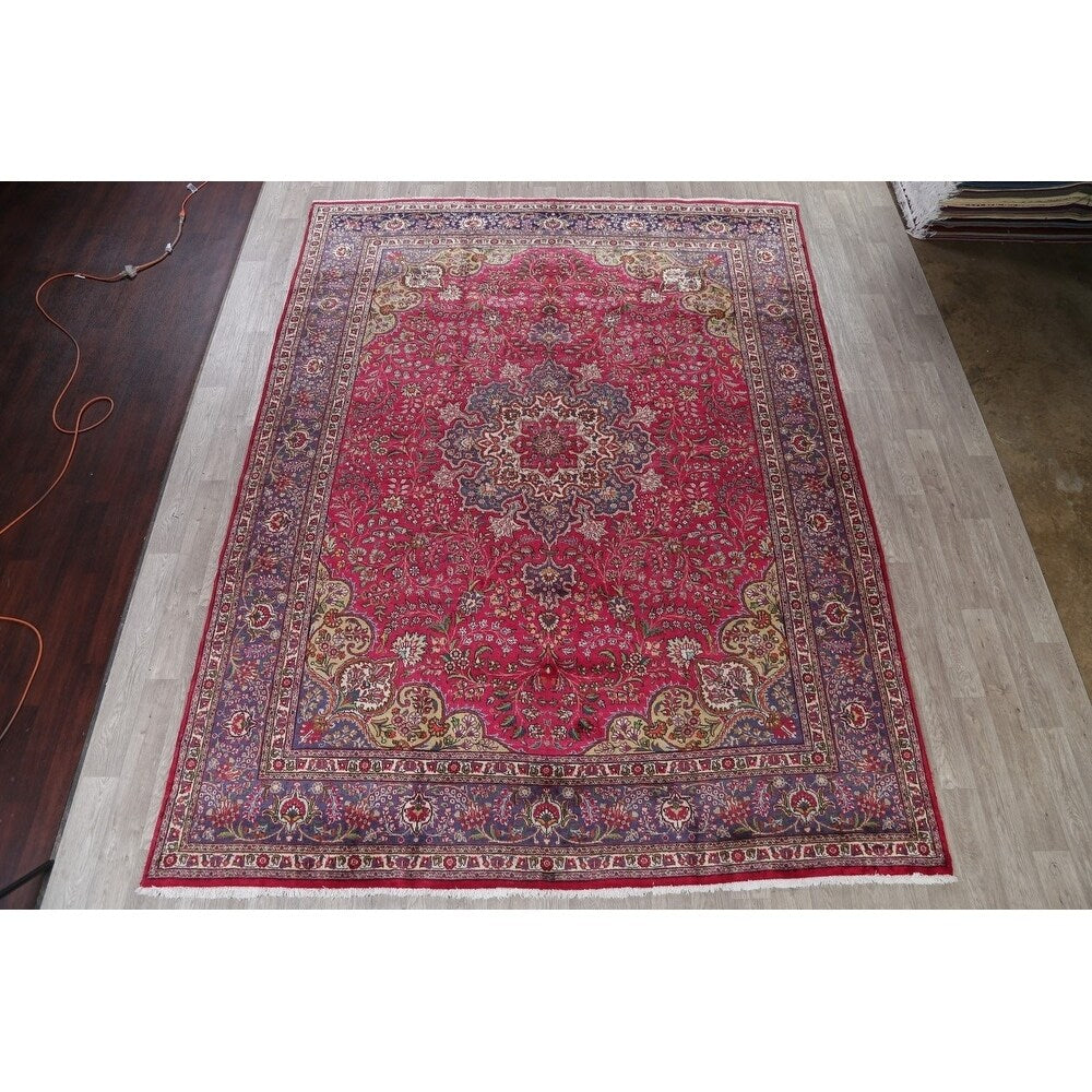 Tabriz Floral Medallion Handmade Wool Persian Oriental Area Rug - 12'11" x 9'8"