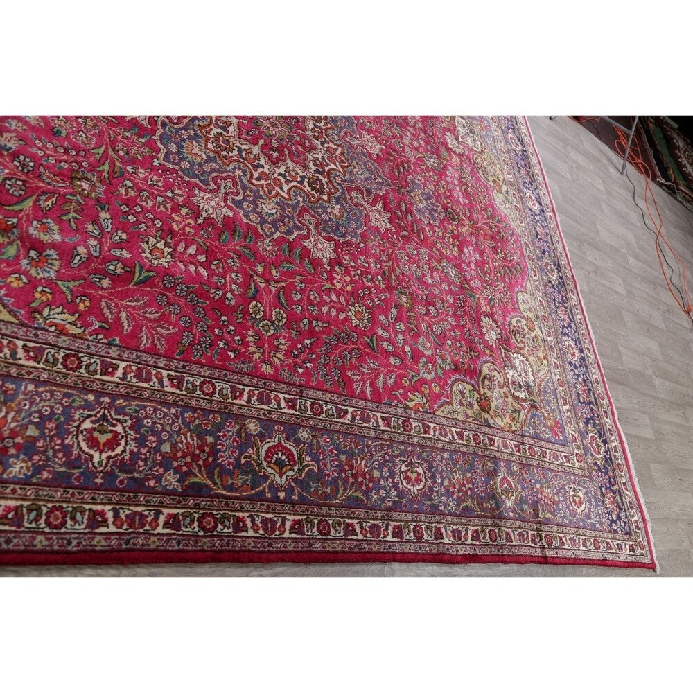 Tabriz Floral Medallion Handmade Wool Persian Oriental Area Rug - 12'11" x 9'8"