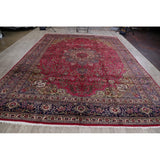 Tabriz Floral Medallion Handmade Wool Persian Oriental Area Rug - 12'11" x 9'8"
