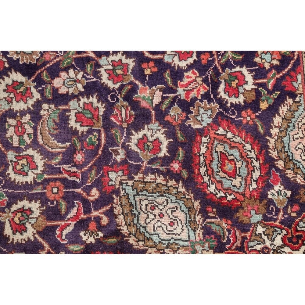 Tabriz Floral Medallion Handmade Wool Persian Oriental Area Rug - 13'2" x 9'2"