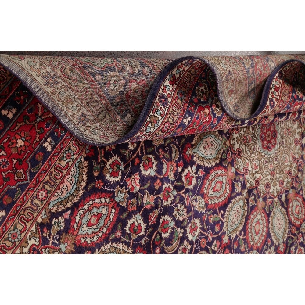 Tabriz Floral Medallion Handmade Wool Persian Oriental Area Rug - 13'2" x 9'2"